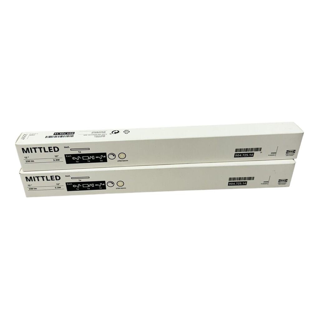(1) IKEA MITTLED LED Kitchen Lighting Strip Dimmable White 12" Set Of Two